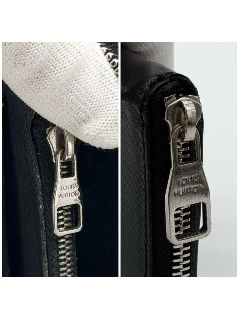 Louis Vuitton Zippy Wallet Vertical Taiga Black Round